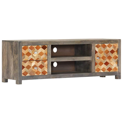 282735 vidaXL TV Cabinet Grey 120x30x40 cm Solid Mango Wood