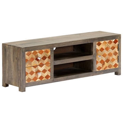 282735 vidaXL TV Cabinet Grey 120x30x40 cm Solid Mango Wood