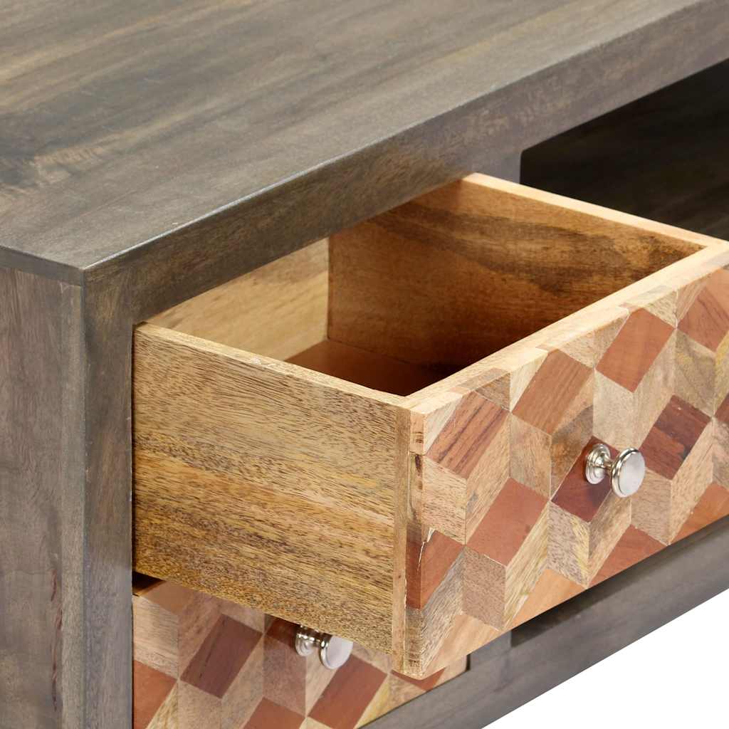 282735 vidaXL TV Cabinet Grey 120x30x40 cm Solid Mango Wood