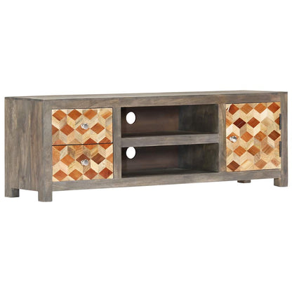 282735 vidaXL TV Cabinet Grey 120x30x40 cm Solid Mango Wood