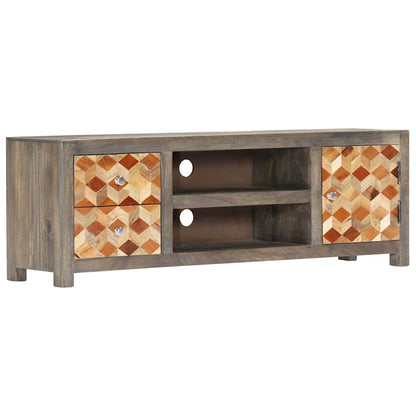 282735 vidaXL TV Cabinet Grey 120x30x40 cm Solid Mango Wood