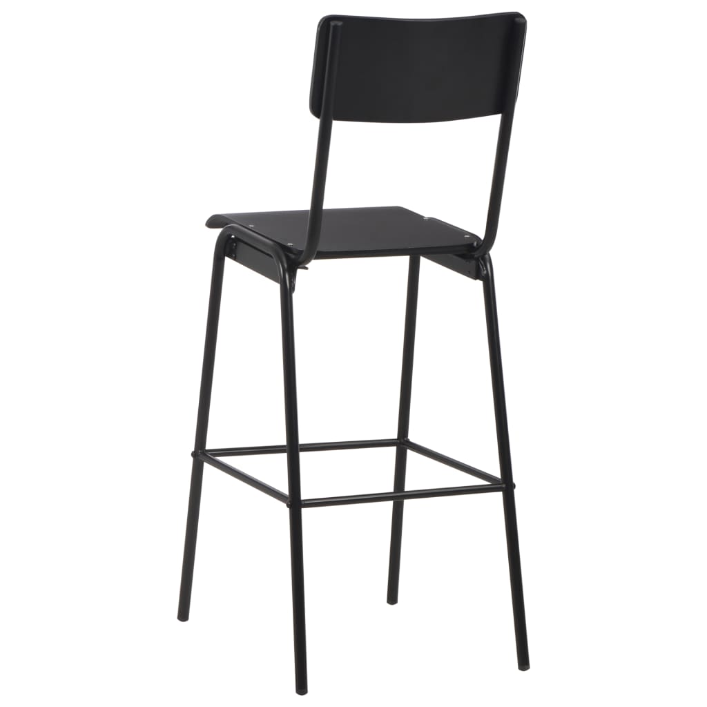 3 Piece Bar Set Steel Black
