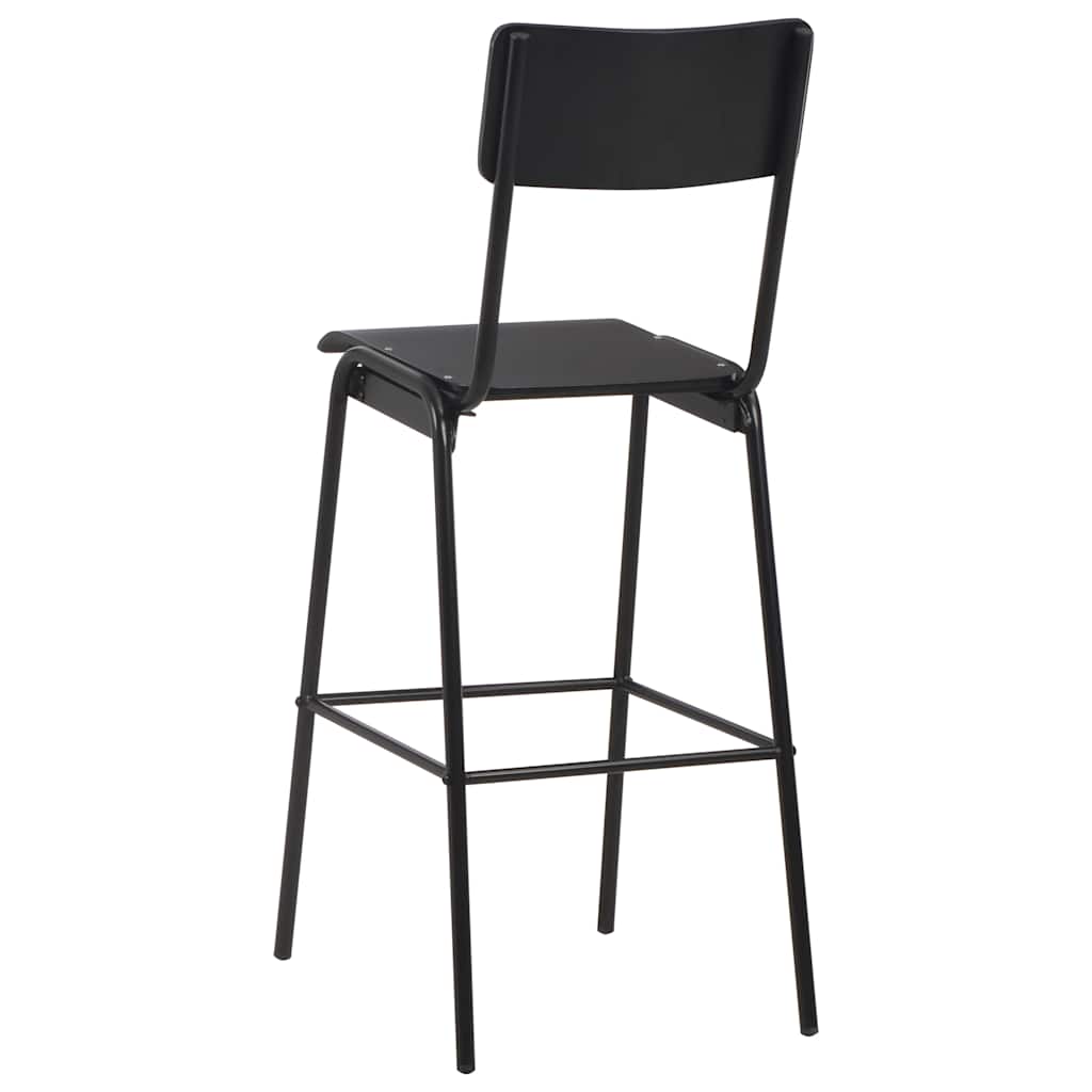 3 Piece Bar Set Steel Black