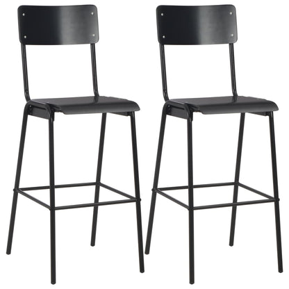 3 Piece Bar Set Steel Black