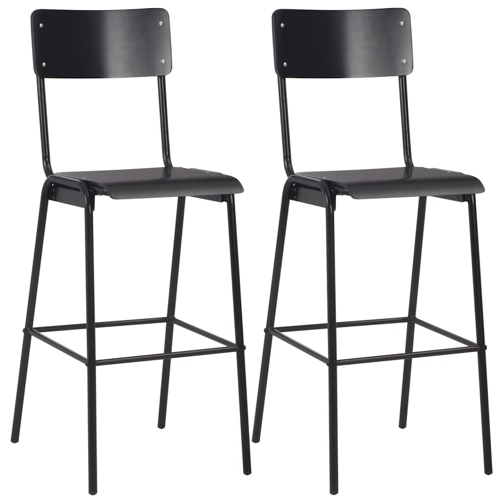 3 Piece Bar Set Steel Black