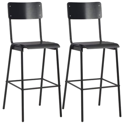3 Piece Bar Set Steel Black