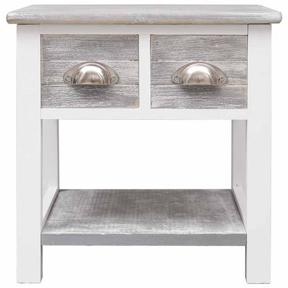 284066 vidaXL Side Table Grey 40x40x40 cm Paulownia Wood