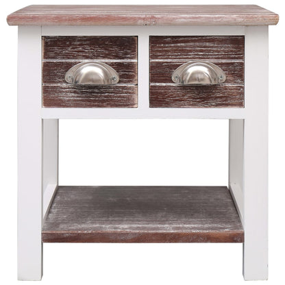 Side Table Brown 40x40x40 cm Paulownia Wood