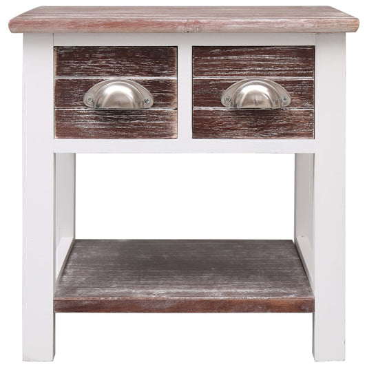 Side Table Brown 40x40x40 cm Paulownia Wood