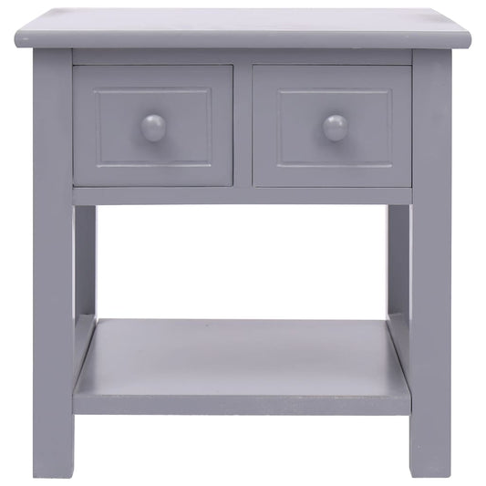 Side Table Grey 40x40x40 cm Paulownia Wood
