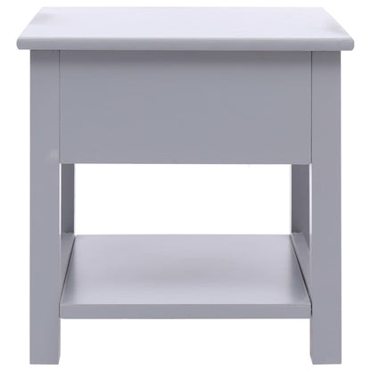Side Table Grey 40x40x40 cm Paulownia Wood