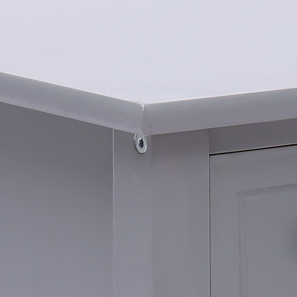 Side Table Grey 40x40x40 cm Paulownia Wood