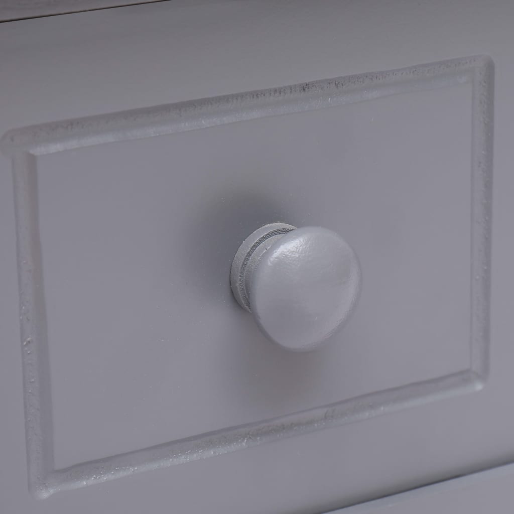 Side Table Grey 40x40x40 cm Paulownia Wood