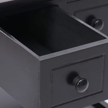 Side Table Black 40x40x40 cm Paulownia Wood