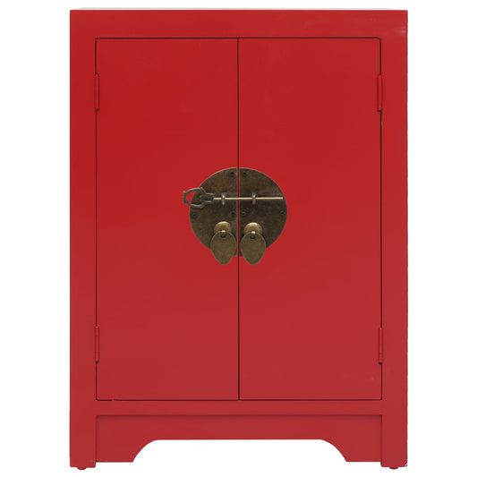 Bedside Cabinet Red 38x28x52 cm Paulownia Wood