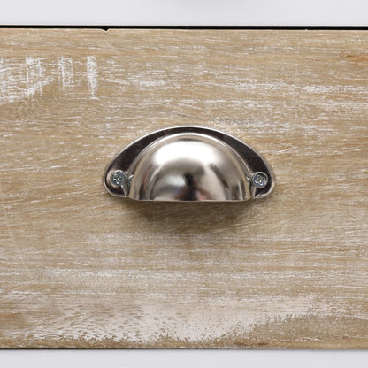 Side Cabinet | White and wood colour | Paulownia wood | 38x28x86 cm