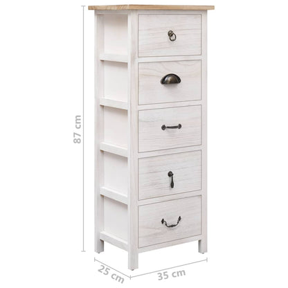 Side Cabinet 35x25x87 cm Paulownia Wood