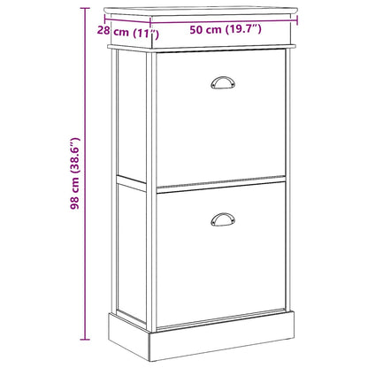 Shoe Cabinet Brown 50x28x98 cm Paulownia Wood