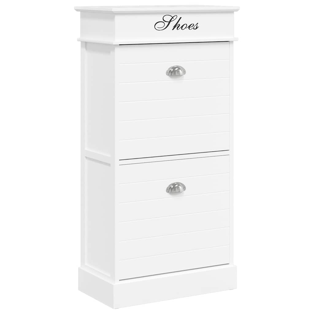 284089 vidaXL Shoe Cabinet White 50x28x98 cm Paulownia Wood