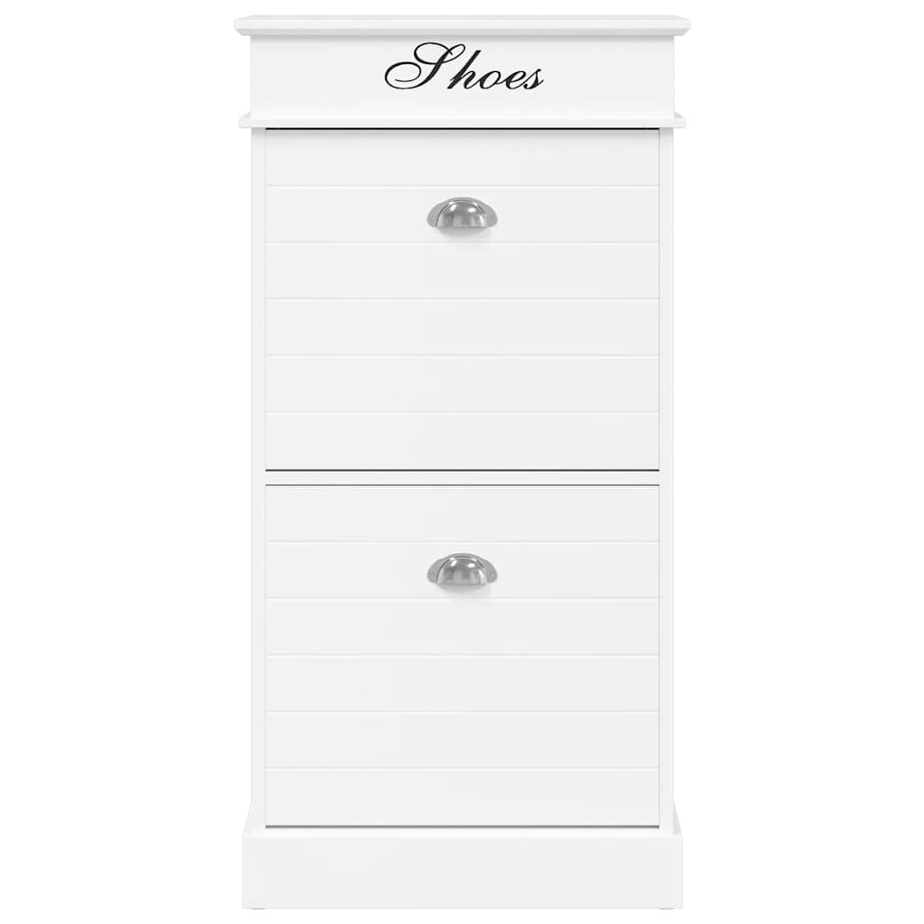 Shoe Cabinet White 50x28x98 cm Paulownia Wood