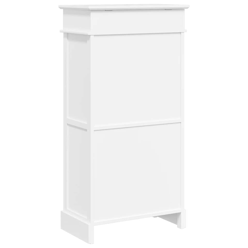 Shoe Cabinet White 50x28x98 cm Paulownia Wood