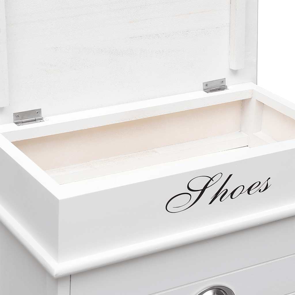 284089 vidaXL Shoe Cabinet White 50x28x98 cm Paulownia Wood