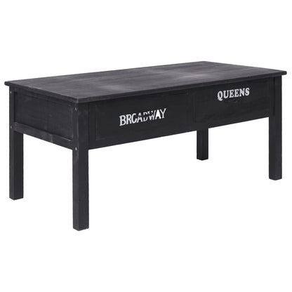 284141 vidaXL Coffee Table Black 100x50x45 cm Wood