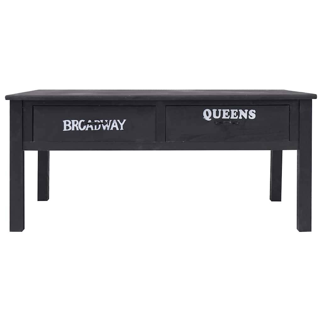 284141 vidaXL Coffee Table Black 100x50x45 cm Wood