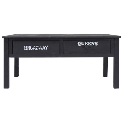 284141 vidaXL Coffee Table Black 100x50x45 cm Wood