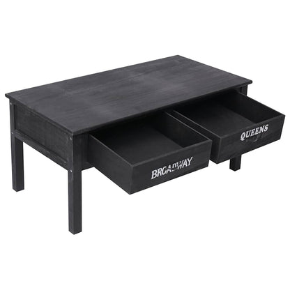 284141 vidaXL Coffee Table Black 100x50x45 cm Wood