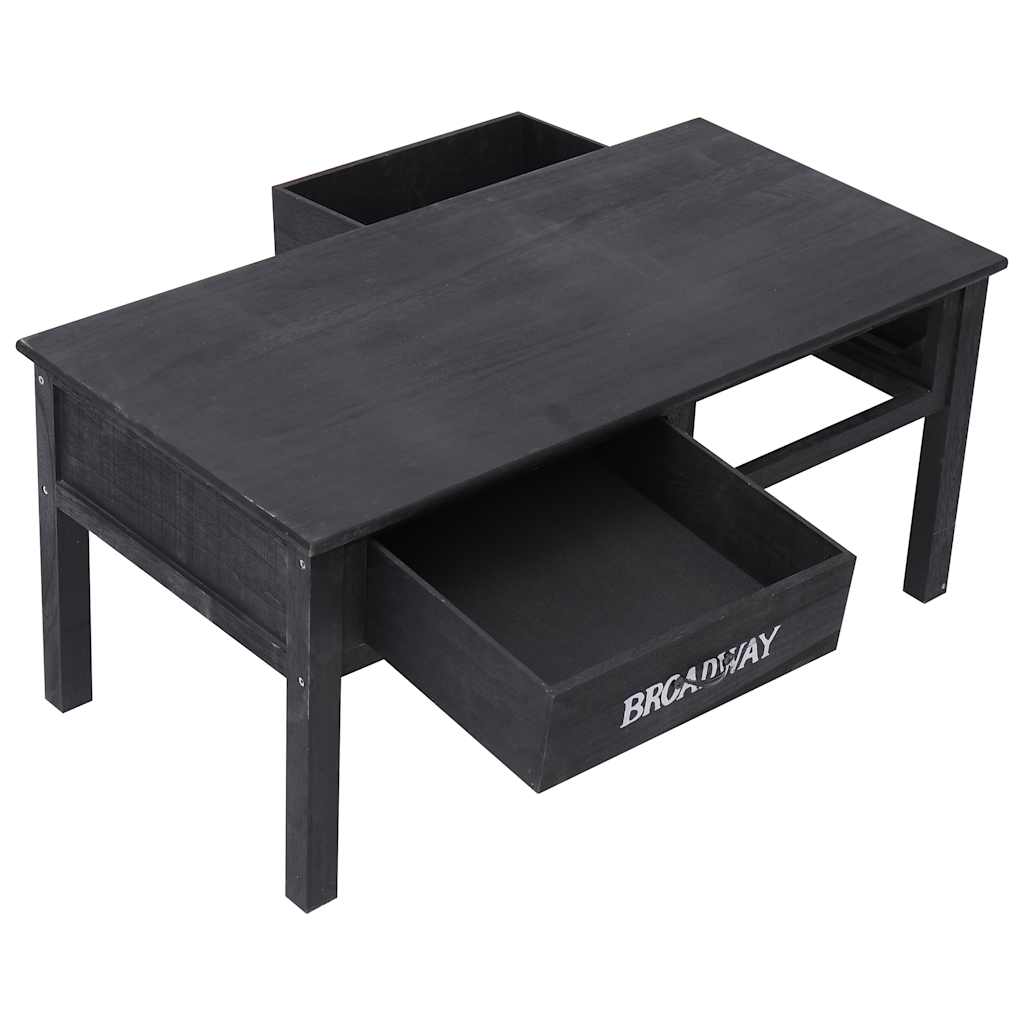 284141 vidaXL Coffee Table Black 100x50x45 cm Wood