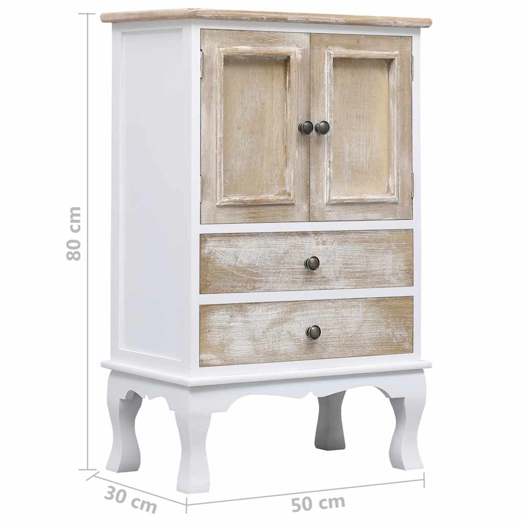 Drawer Cabinet White 50x30x80 cm Wood