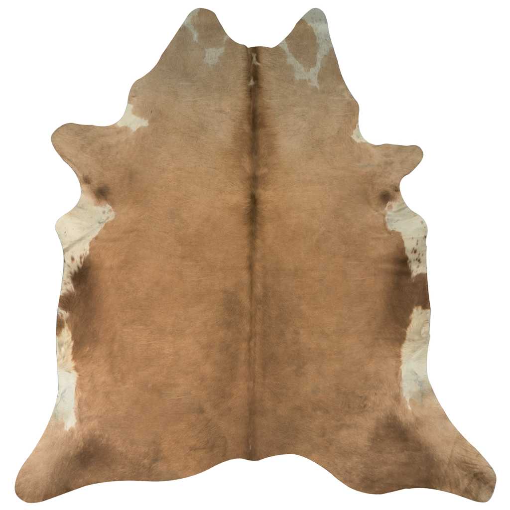 284344 vidaXL Real Cow Hide Rug Brown and White 150x170 cm