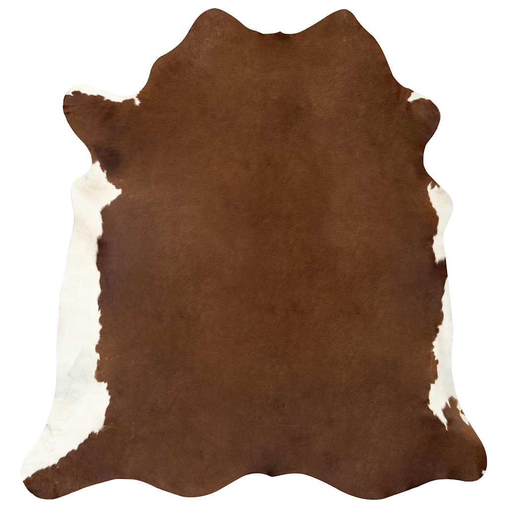284344 vidaXL Real Cow Hide Rug Brown and White 150x170 cm