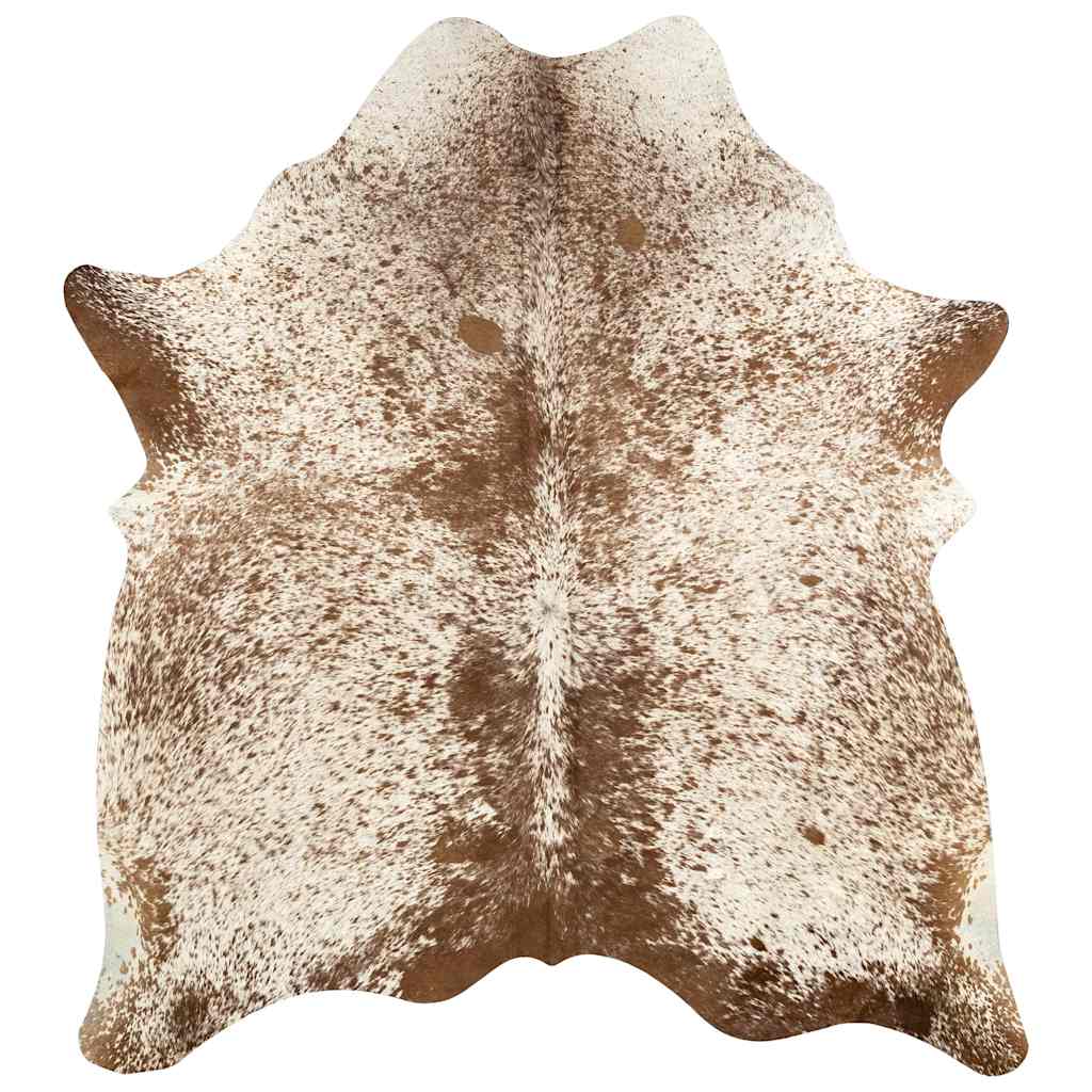 284344 vidaXL Real Cow Hide Rug Brown and White 150x170 cm