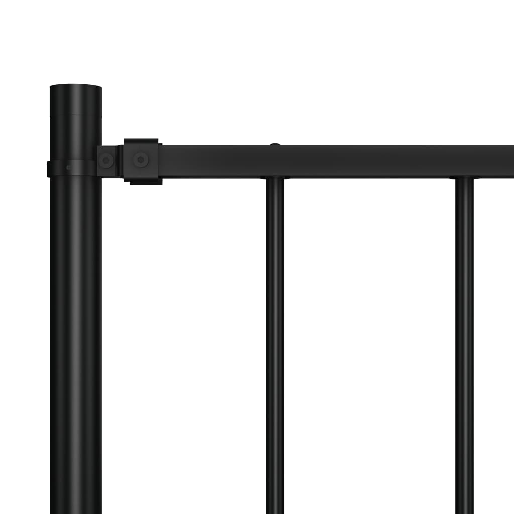 Fence Panel Woerden with Posts Steel 1.7x0.75 m Black