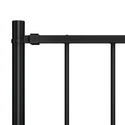 Fence Panel Woerden with Posts Steel 1.7x0.75 m Black