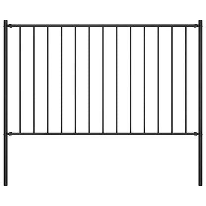 Fence Panel Woerden with Posts Steel 1.7x1 m Black
