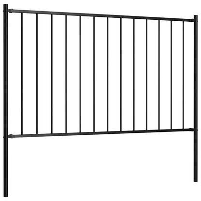 Fence Panel Woerden with Posts Steel 1.7x1 m Black