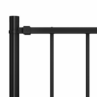 Fence Panel Woerden with Posts Steel 1.7x1 m Black