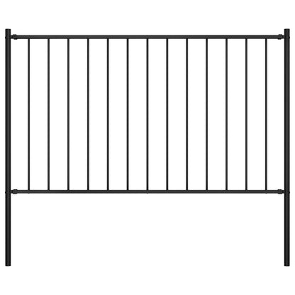 Fence Panel Woerden with Posts Steel 1.7x1.25 m Black