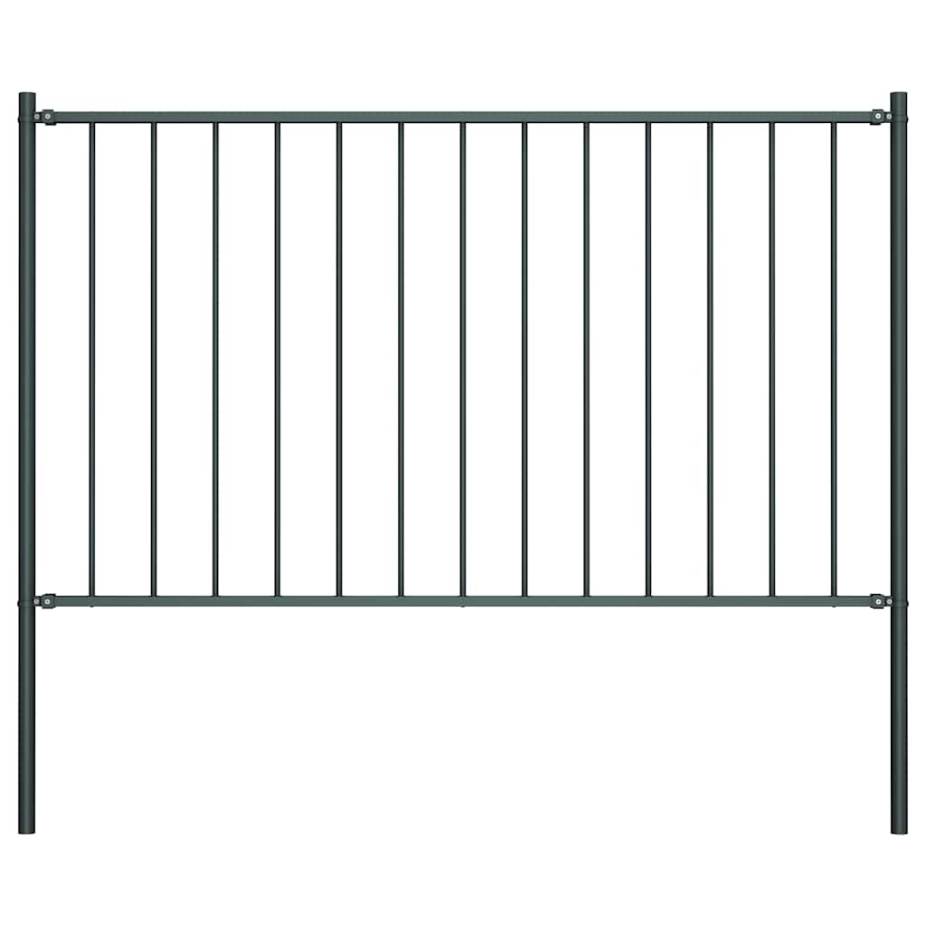 Fence Panel Woerden with Posts Steel 1.7x0.75 m Anthracite