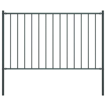 Fence Panel Woerden with Posts Steel 1.7x0.75 m Anthracite