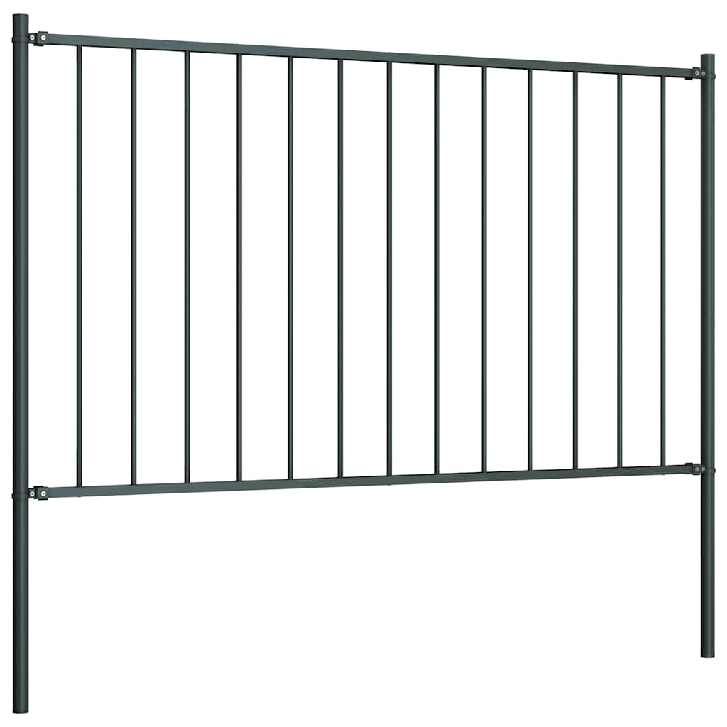 Fence Panel Woerden with Posts Steel 1.7x0.75 m Anthracite