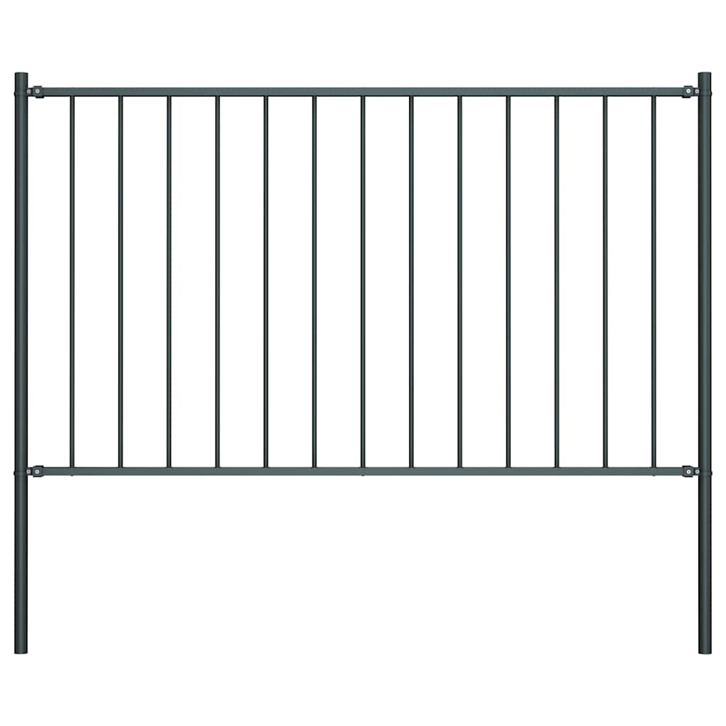 Fence Panel Woerden with Posts Steel 1.7x1.25 m Anthracite