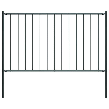 Fence Panel Woerden with Posts Steel 1.7x1.25 m Anthracite
