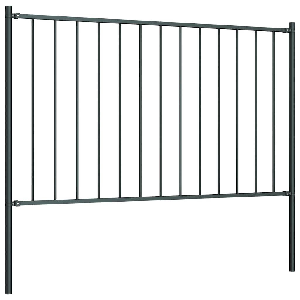 Fence Panel Woerden with Posts Steel 1.7x1.25 m Anthracite