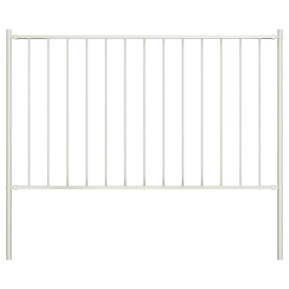 Fence Panel Woerden with Posts Steel 1.7x0.75 m White