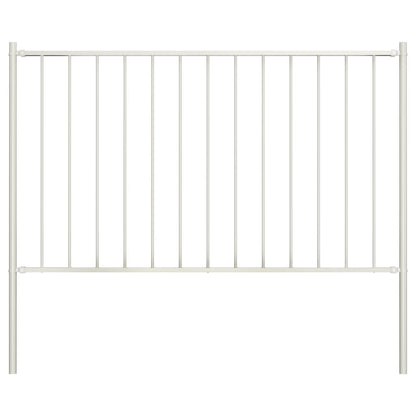Fence Panel Woerden with Posts Steel 1.7x1 m White
