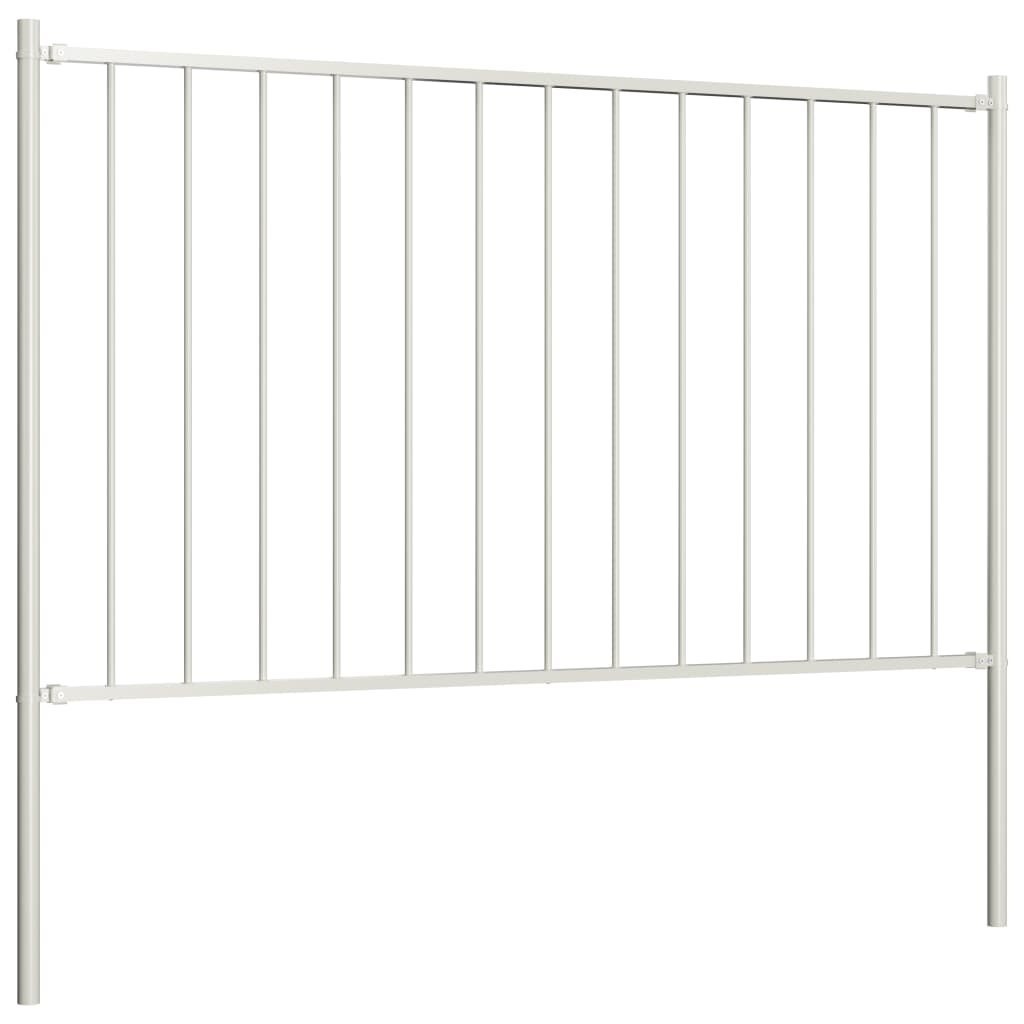 Fence Panel Woerden with Posts Steel 1.7x1 m White